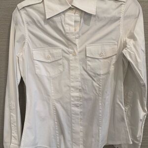 The Limited White Fitted 3/4 Sleeve Blouse